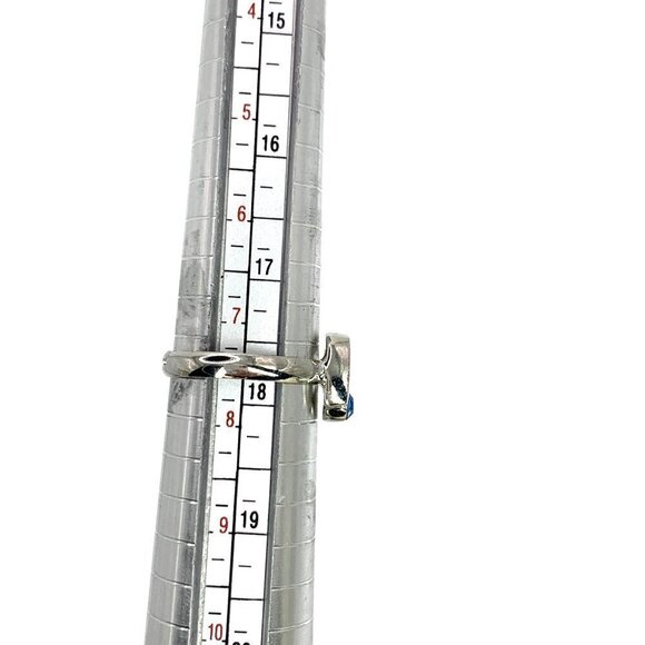 Equestrian Themed Necklace, Earring & Ring Set Silver Tone With Blue Gemstones - Picture 6 of 6